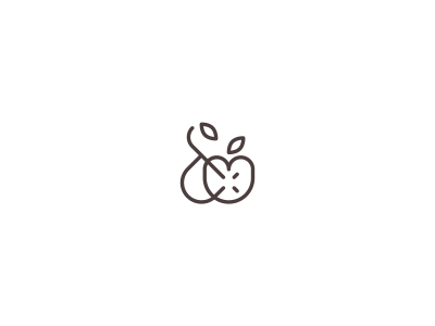 Con peras y manzanas apple apples black and white food fruit line linear lines logo minimalism minimalist pear