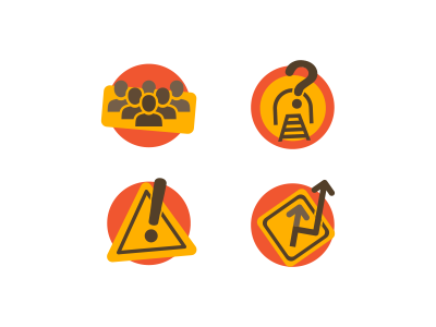 Train Warnings crowd detour icon icons illustration illustrations people track train trains warning