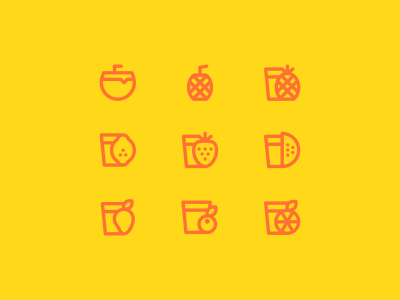 Summer Drinks drink drinks fruit icon icons juice line linear lines minimalist summer water