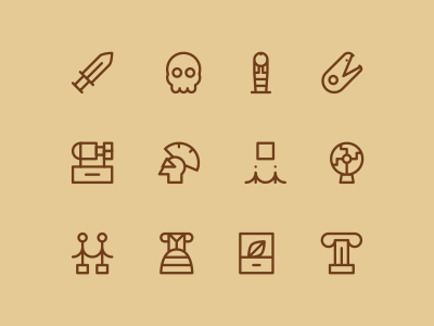 Museum icons bone bones brown icon icons line linear minimal minimalism minimalist museum old