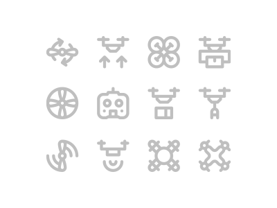 Drone Icons controller drone drones icon icons line linear lines minimalis minimalist propeller smartphone