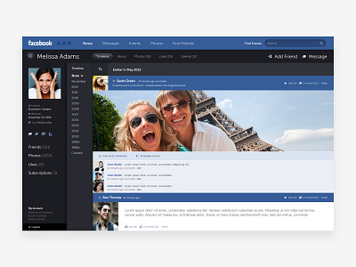 Facebook Concept / Timeline & Contacts