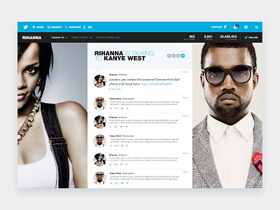 Twitter Music - Experience Tweets blue feed interface twitter twitter feed ui uiux ux web design webdesign