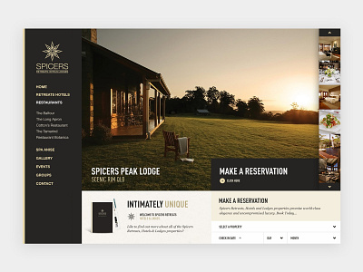 Spicers Retreat Website beige boutique clean gallery hotel ui uiux web design webdesign website