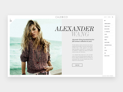 Calexico Boutique clean fashion modern uiux ux web design website website design white