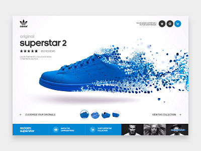 Adidas Superstar PDP adidas blue graphic design graphics interface modern shop ui ux web design website