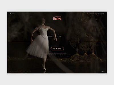 QLD Ballet Microsite - Home dark fullscreen interface ui ux video web design website