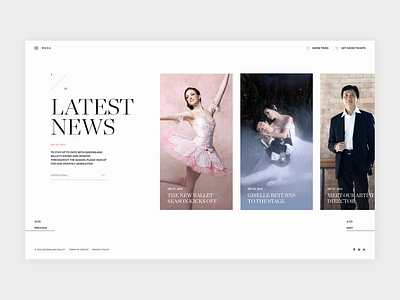 QLD Ballet Microsite - News design fullscreen interaction interface news ui ux web design website