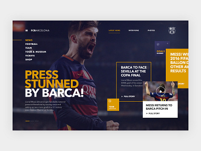 FC Barcelona - Home clean interface soccer sport ui ux web design webdesign website