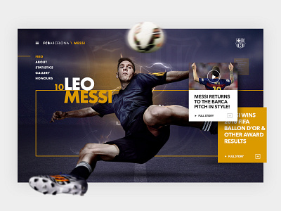 FC Barcelona - Player Profile clean design interface soccer sport ui ux web design website
