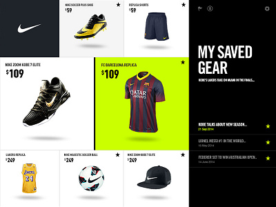 Nike Ecomm Tablet interactive interface nike tablet ui