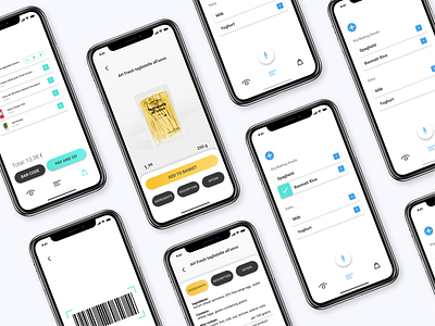 Shopon - super assistant for the visually impaired accessibility ai ai detection app barcode clean colorful design ios minimal mobile scanning supermarket ui ui design ux yellow