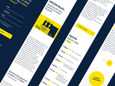 !AYCON Website - Mobile academy book books branding bright business circle circular clean consultant consulting corporate flat minimal ui design ux yellow
