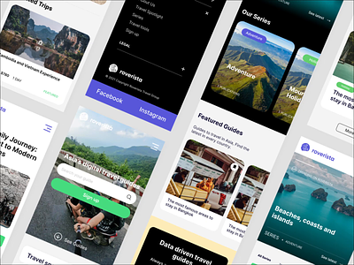 Roverista Travel Guide: Mobile asia blog bold clean colorful data green guide minimal purple simple startup tourism travel ui design ux young