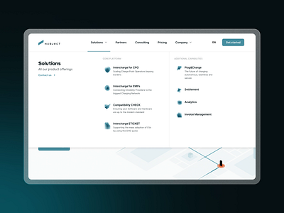 Hubject - Structure connection electric emobility ev grid icons menu mobility network saas structure ui design ux