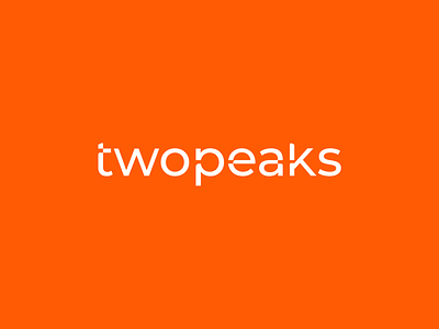 Twopeaks - Logo bits branding cloud computing data developer devops laravel linear logo minimal orange peak php two wordmark