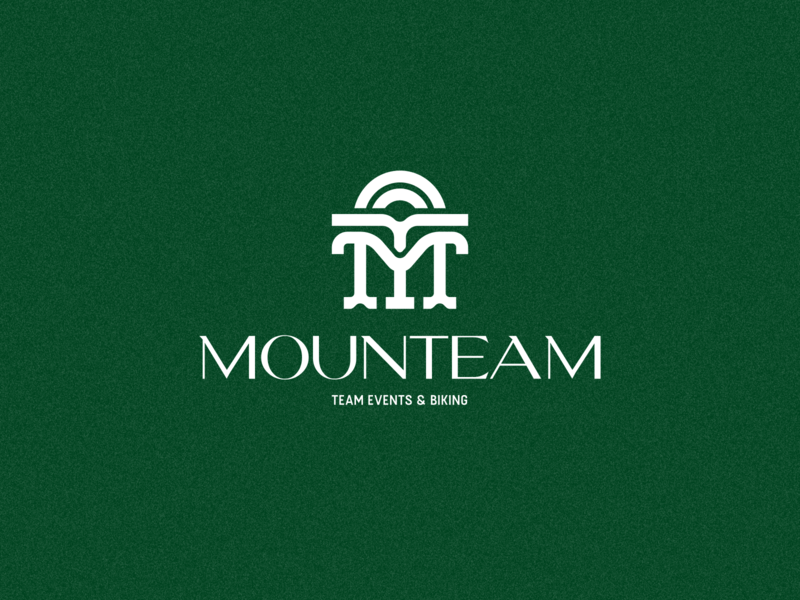 Mounteam - Logo activity biking brand branding calm clean cycling green group identity logo mark monogram monomark mountains peaceful serif sports team travel