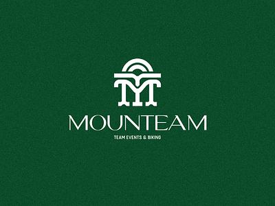 Mounteam - Logo activity biking brand branding calm clean cycling green group identity logo mark monogram monomark mountains peaceful serif sports team travel