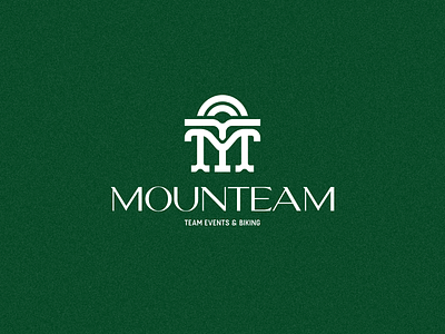 Mounteam - Logo activity biking brand branding calm clean cycling green group identity logo mark monogram monomark mountains peaceful serif sports team travel