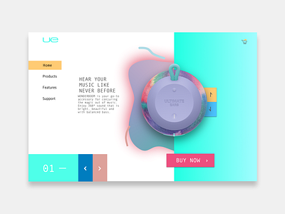 Ultimate Ears Concept Landing Page Continuation branding bright colors clean colorful concept design ecommerce flat landing page minimal product technology texture ui ui design user interface ux web web design website