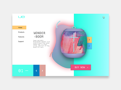 Ultimate Ears Concept Landing Page Continuation Part 2 branding bright colors clean colorful concept design ecommerce flat landing page landing page concept minimal product technology ui ui design user interface ux web web design website