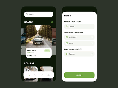 Car rent app concept animation design mobile mobile app design motion ui