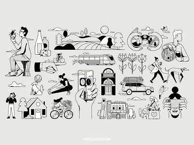 HOYNE MURAL branding design editorial illustration illustration mural vector