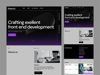 Natech. design graphic design layout logo tech technology typography ui ux web web design website