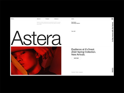 Astera. boutique design ecommerce graphic design layout typography ui uiux ux web website