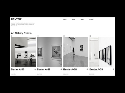 Benter art art gallery design graphicdesign typography ui uiux ux web website