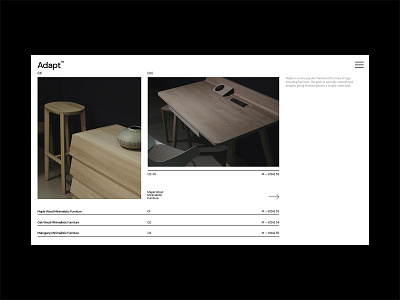 Adapt branding design furniture graphic design grid layout typography ui ux