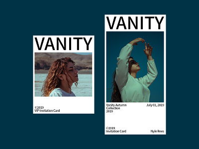 Vanity branding card design fashion graphic design invitation card invite layout logo typography ui ux