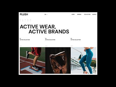 PLUSH active branding clothing design graphic design layout sport typography ui ux wear