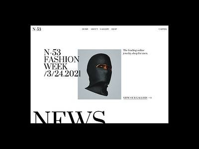 N-53 design fashion graphic design jewelry landing page layout shop typography ui ux web web design webdesign