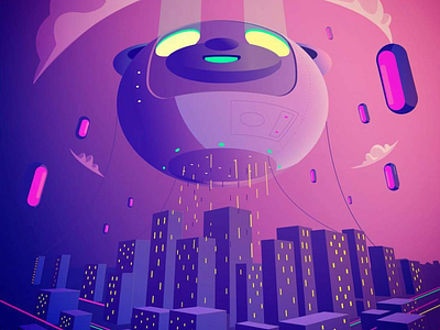 City abduction bear illustration illustrator