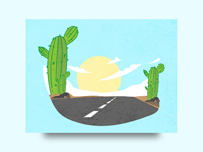 desert road design illustration vector