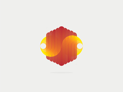 cube circle gradient app design icon illustration logo vector