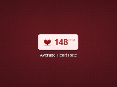 AVG Heart Rate button fitness heart red ui