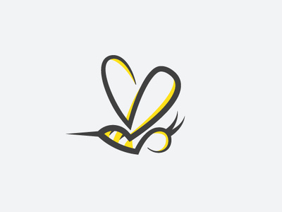 Minimalist Yellow Bee Logo