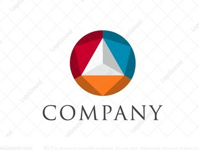 Prism Logo color emblem global logo media logo minimalist modern prism sphere vector