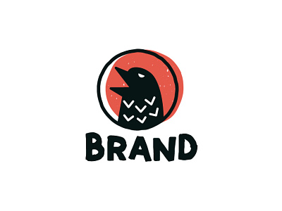 Crow Head Logo animal bird brand branding classic crow design eagle grunge hawk head logo logo for sale minimalist modern vector