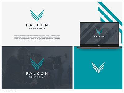 Falcon Logo for Falcon Media Group abstract logo branding eagle logo falcon logo film logo logo logo design logomark media logo