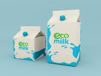 Logo-Design-Beverage-Cow-Liquid milk-Eco milk- Food brand