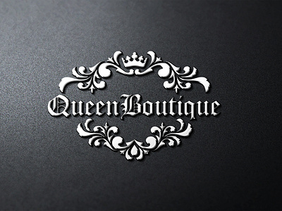 Logo-Design-Boutique-Queen-Drees-Floral-Germents-Crown-Texure