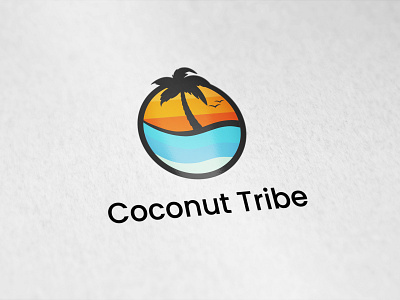 Logo-Design-Coconut-Sea-Beach-Wave-Sky-Water-Blue-Travel-Palm