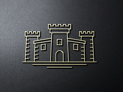 Logo-Design-Buliding-House-Castel-Home-Line-Golden-Property