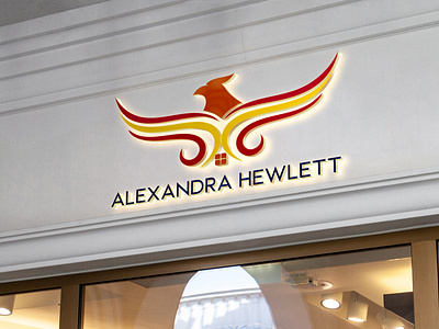 Logo-Design-Wing-Bird-Window-Alexandra-Hewlett-Unique-Simple