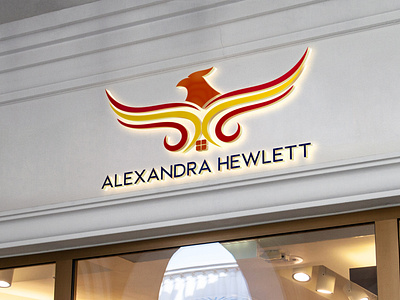 Logo-Design-Wing-Bird-Window-Alexandra-Hewlett-Unique-Simple abstract alexandra bird branding business design graphic design hewlett illustration logo logo design luxury retro service simple stylish unique vector window wing