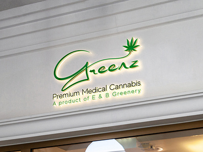 Logo-Design-Green-Leaf-Leave-Medical-Premium-Greenery-Marijuana branding business cannadis design graphic design green greenery greenz illustration leaf leave logo logo design marijuana medical premium retro simple unique vector