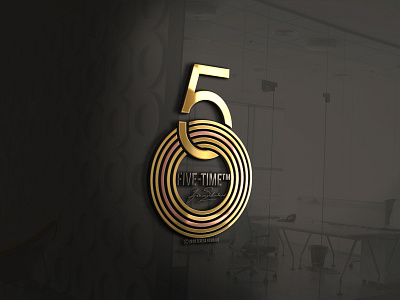 Logo-Design-Gold-Ring-Five-5-Premium-Signature-Golden-Number-Coi 5 branding business coin design five gold golden graphic design illustration logo logo design number premium retro ring signature simple unique vector